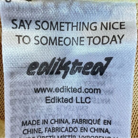 Edikted Women's Evangeline Strapless Mesh Buttercup Yellow Corset Top SZ L - Picture 8 of 10